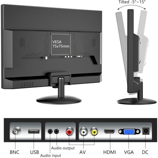 Wstirhy 19" LED Monitor HDMI VGA USB 1366x768 Beépített Hangszóróval