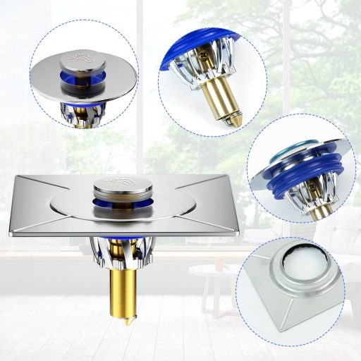 xiruiubao rozsdamentes acélból készült négyzet alakú padlólefolyó szagcsappal fürdőszobához és konyhához