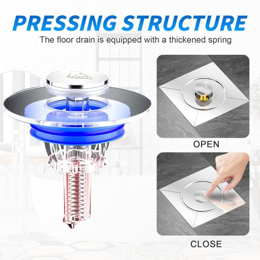 xiruiubao rozsdamentes acélból készült négyzet alakú padlólefolyó szagcsappal fürdőszobához és konyhához