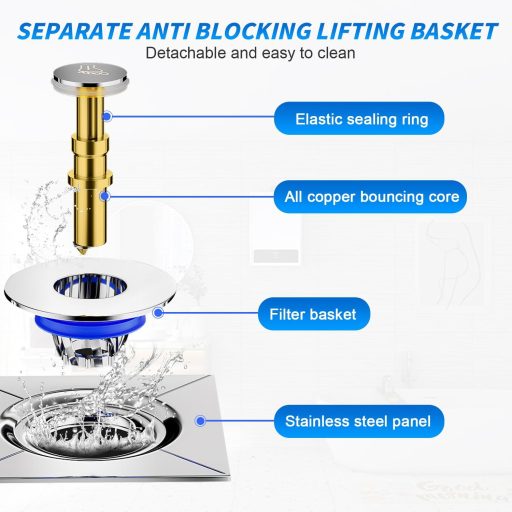 xiruiubao rozsdamentes acélból készült négyzet alakú padlólefolyó szagcsappal fürdőszobához és konyhához
