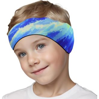   HeySplash Neoprénová plavecká čiapka pre deti s ochranou uší a zapínaním na suchý zips