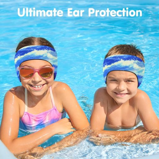 HeySplash Neoprénová plavecká čiapka pre deti s ochranou uší a zapínaním na suchý zips