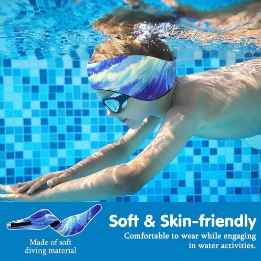 HeySplash Neoprénová plavecká čiapka pre deti s ochranou uší a zapínaním na suchý zips