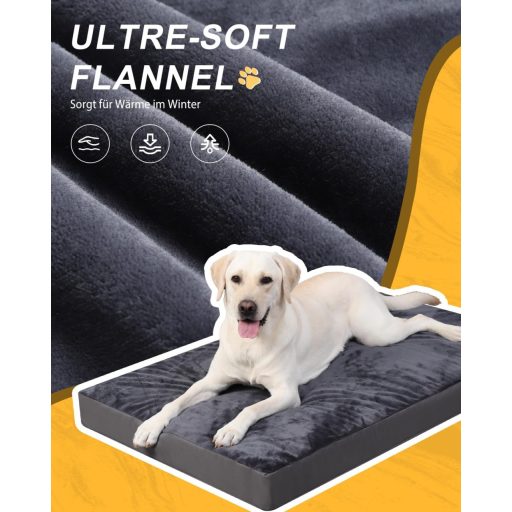 Favodormir ortopédikus kutyaágy XXL nagy kutyáknak vízálló szürke 119x73cm