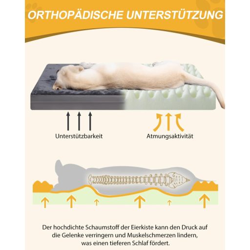 Favodormir ortopédikus kutyaágy XXL nagy kutyáknak vízálló szürke 119x73cm