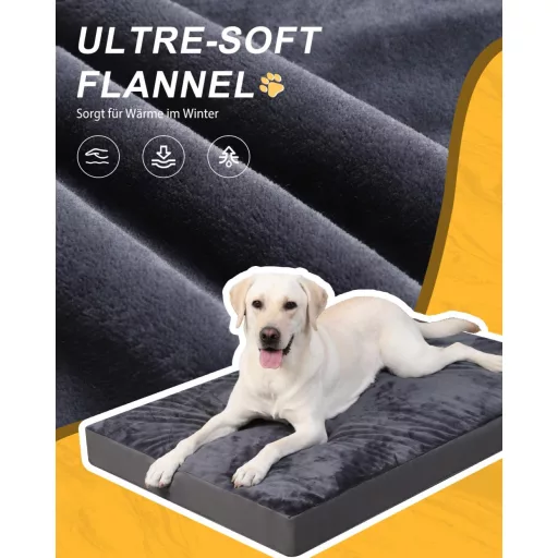 Favodormir ortopédikus kutyaágy XXL nagy kutyáknak vízálló szürke 119x73cm