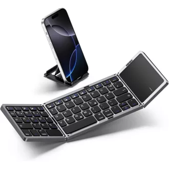  Tastatură pliabilă Bluetooth Vobafe cu touchpad, wireless portabilă QWERTZ