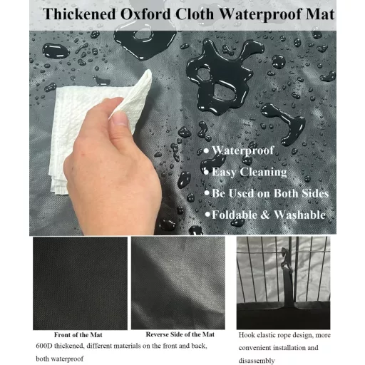 PILIN Kisállat Kifutó Kapuval - 12 Részes Hörcsög, Nyúl, Tengerimalac Ketrec Kivehető Vízálló Alappal, 43x32 cm, Bel- és Kültéri Használatra