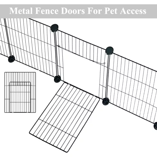 Țarc pentru animale mici PILIN cu poartă - 12 piese, cușcă pentru hamsteri, iepuri, cobai cu bază detașabilă impermeabilă, 43x32 cm, pentru utilizare în interior și exterior