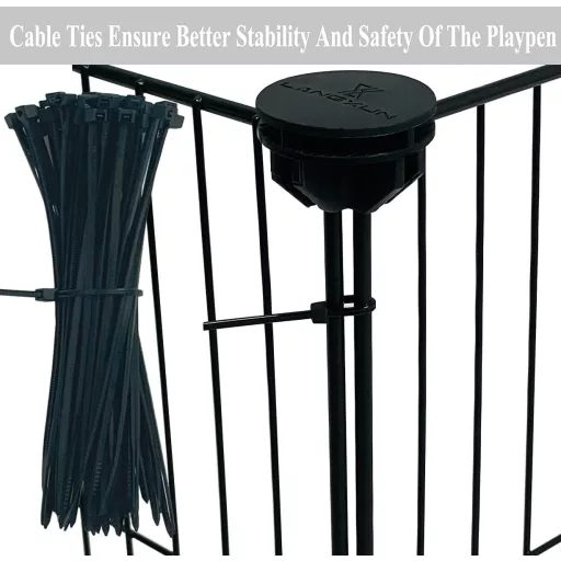 PILIN Kisállat Kifutó Kapuval - 12 Részes Hörcsög, Nyúl, Tengerimalac Ketrec Kivehető Vízálló Alappal, 43x32 cm, Bel- és Kültéri Használatra