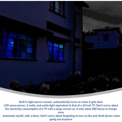 Asfrode TV Szimulátor 12 LED Dummy Tévé Rablás Elleni Védelem Időzítővel