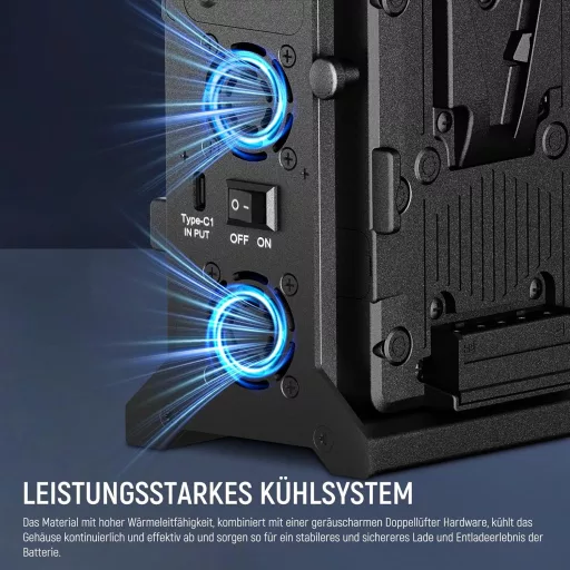 NEEWER V Mount Akkumulátor Töltő Dupla Csatornás, V Lock 100W PD USB-C Gyorstöltés, DC 48V/24V Kimenet, SmallRig Kompatibilis BP-2CH Pro