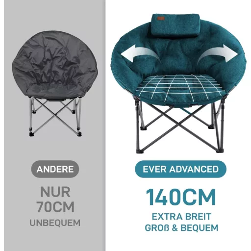 EVER ADVANCED Luxury Moonchair XXL Camping Chair 150 kg Zöld