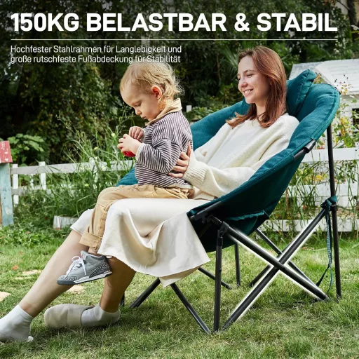EVER ADVANCED Luxury Moonchair XXL Camping Chair 150 kg Zöld
