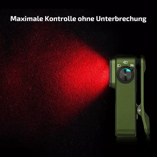 Lanternă LED mini OLIGHT Oclip Pro, USB-C, 500 lm, lumină roșie, IPX6