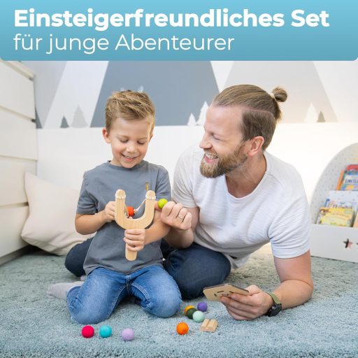 BOWRILLA Detská puška s 10 mäkkými loptičkami a 4 drevenými terčami – pre pravákov aj ľavákov