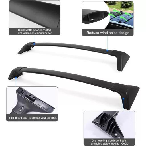 TINMAGI krovni nosači za Toyota RAV4 modele 2020-2023 - aluminijska legura, nosivost 200 kg, crni, brza montaža bez bušenja