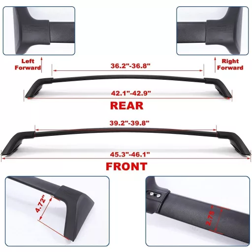 Portbagaj auto TINMAGI pentru Toyota RAV4 modele 2020-2023 - Aliaj de aluminiu, capacitate de încărcare 200 kg, negru, montare rapidă fără găurire
