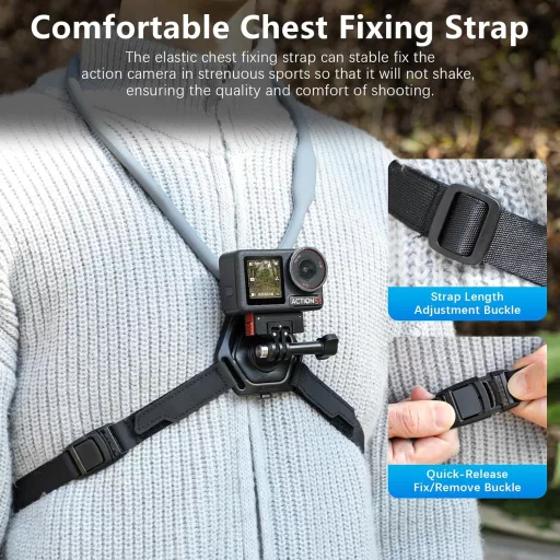 AMAZEAR Mágneses Nyakpánt Tartó DJI Action 5 Pro/OSMO 360 GoPro Hero 13 Insta360 Ace Pro Mellkasi Rögzítés