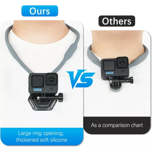 Suport magnetic pentru gât AMAZEAR, compatibil cu DJI Action 5 Pro/OSMO 360 GoPro Hero 13 Insta360 Ace Pro, prindere de piept