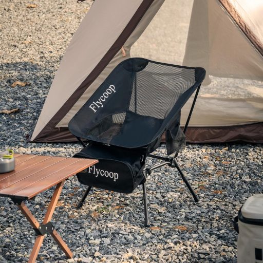 Scaun de camping pliabil Flycoop, capacitate 180 kg, cu husă de transport