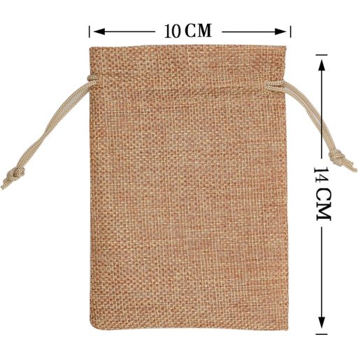 ZEIYKUJQ 30 buc. Săculeți cadou din iută 10x14 cm cu șnur, pungi reutilizabile pentru nuntă, suport bijuterii