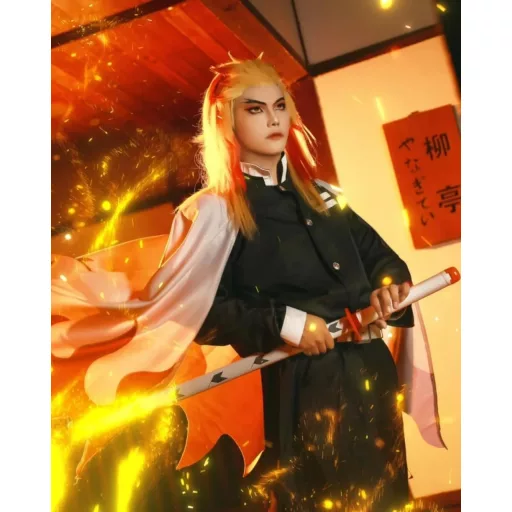 FCCAM Zenitsu Cosplay Kimono Teljes Szett Anime Jelmez Felnőtt