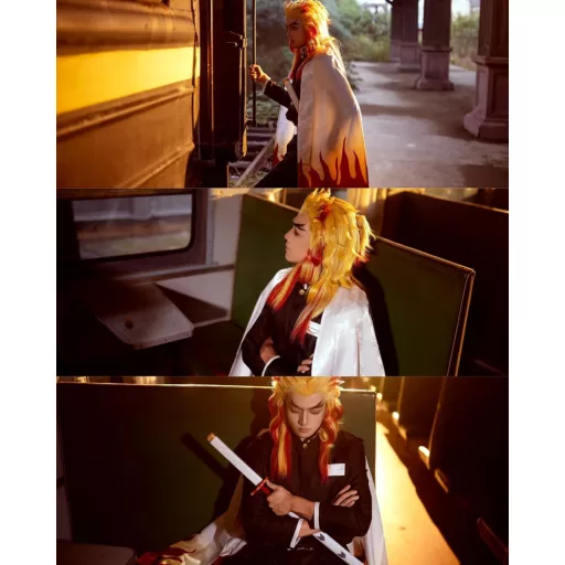 FCCAM Zenitsu Cosplay Kimono Teljes Szett Anime Jelmez Felnőtt