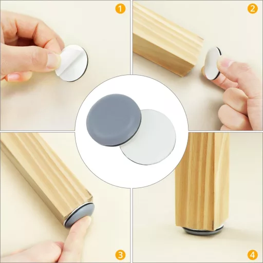 QWORK set od 26 komada klizača za namještaj, promjer 30 mm, samoljepljive podloške za zaštitu podova