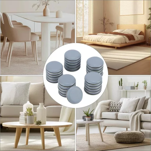 QWORK 26 darabos bútor csúszka szett, 30 mm átmérő, öntapadós padlóvédő