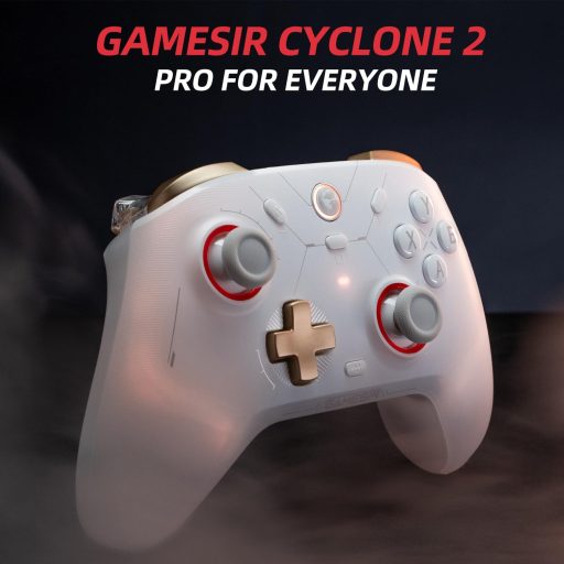 GameSir Cyclone 2 Controller Wireless pentru Jocuri - Joystick Electromagnetic TMR, Trigger cu Efect Hall, Compatibil Switch/PC/iOS/Android/Steam