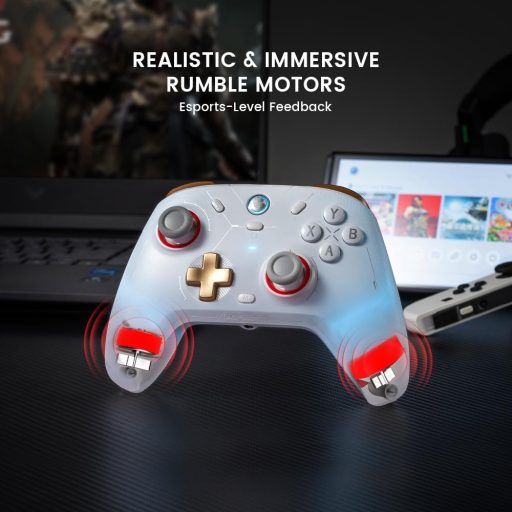 GameSir Cyclone 2 Controller Wireless pentru Jocuri - Joystick Electromagnetic TMR, Trigger cu Efect Hall, Compatibil Switch/PC/iOS/Android/Steam