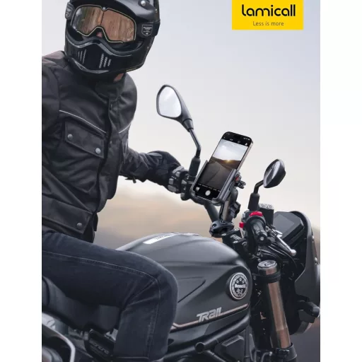 Lamicall Motorkerékpár és Kerékpár Telefontartó Fém Vibráció Csillapítás
