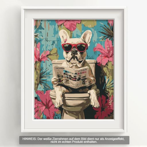 Bougimal Festés Számok Szerint Felnőtteknek Kutya Motívum 28x35cm Ecsettel és Festékkel