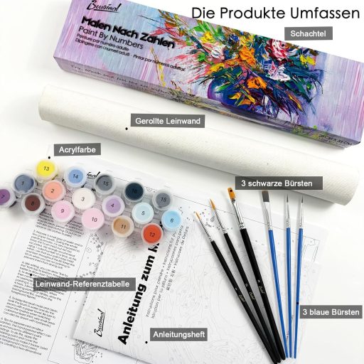 Bougimal Festés Számok Szerint Felnőtteknek Kutya Motívum 28x35cm Ecsettel és Festékkel