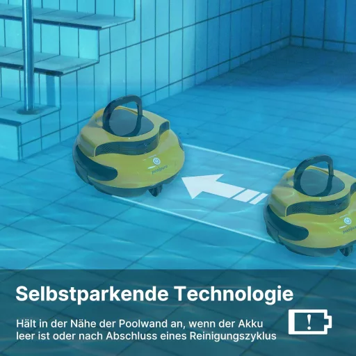 POOLPURE 2025 Medence Takarító Robot, 100 Perc Üzemidő, Kettős Motor, LED Kijelző, Önparkoló Funkció