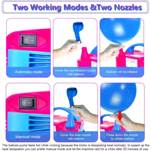 Pompă de aer electrică YEPVIE pentru baloane, pentru umflare rapidă