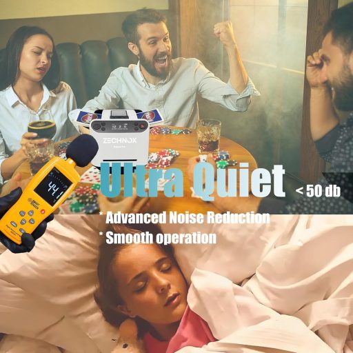 ZechnoX Automata Kártyakeverő 8 Távirányítóval, 360° Forgás, Csendes, Tölthető, 12 Játékosig