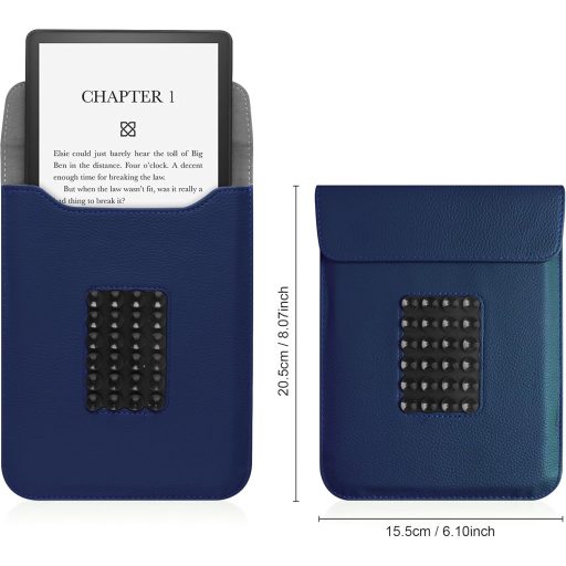 VOVIPO Kindle Paperwhite 11-12. generáció védőtok sötétkék, állvánnyal és szívócsészével