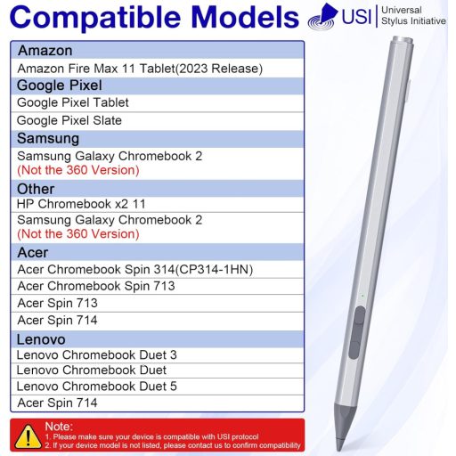 Suejezt USI 2.0 Stylus Pen 4096 nyomásszint Chromebook Tablet stylus