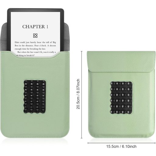 Husă de protecție VOVIPO pentru Kindle Paperwhite generația 11-12, silicon verde cu suport