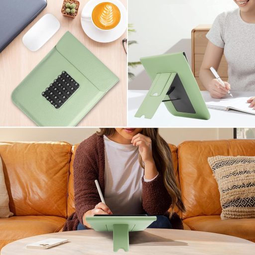 Husă de protecție VOVIPO pentru Kindle Paperwhite generația 11-12, silicon verde cu suport