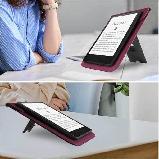 VOVIPO Kindle Paperwhite 11-12. generáció védőtok lila szilikon tartóval