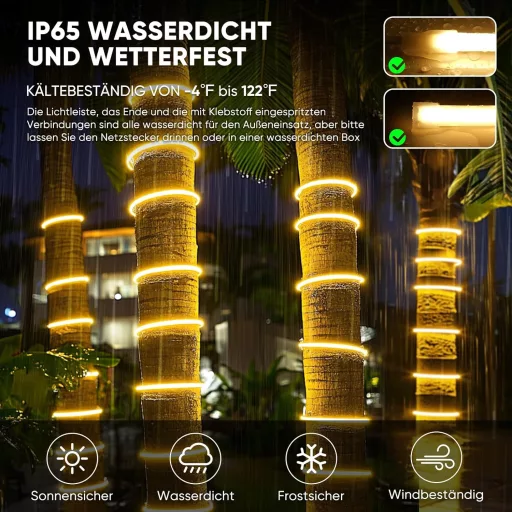 Shine Decor COB LED szalag 2m, 220V vízálló, meleg fehér, konyhai és kertészeti világítás