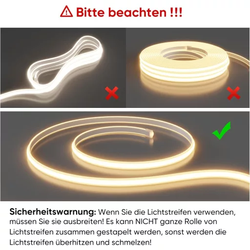 Shine Decor COB LED pásik 2m, 220V vodotesný, teplá biela, osvetlenie do kuchyne a záhrady