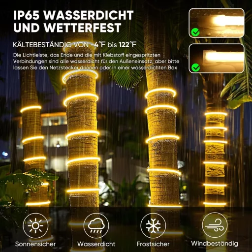 Bandă LED COB Shine Decor 2m, 220V, impermeabilă, alb cald, iluminat pentru bucătărie și grădină.