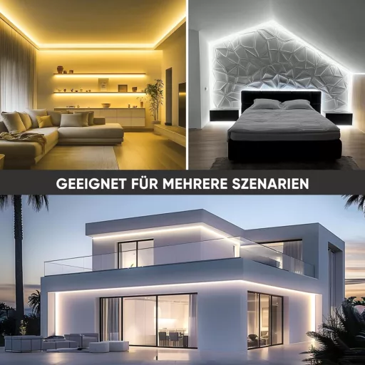 Bandă LED COB Shine Decor 2m, 220V, impermeabilă, alb cald, iluminat pentru bucătărie și grădină.