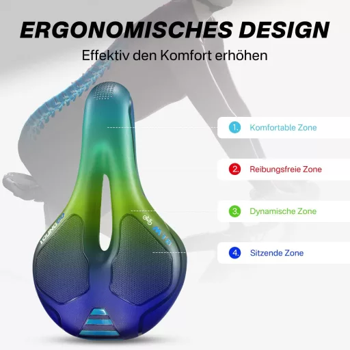YOUNGDO Gel Sjedalo za Bicikl Ergonomsko Mekano Udobno Vodootporno