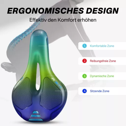 YOUNGDO Gel Sjedalo za Bicikl Ergonomsko Mekano Udobno Vodootporno