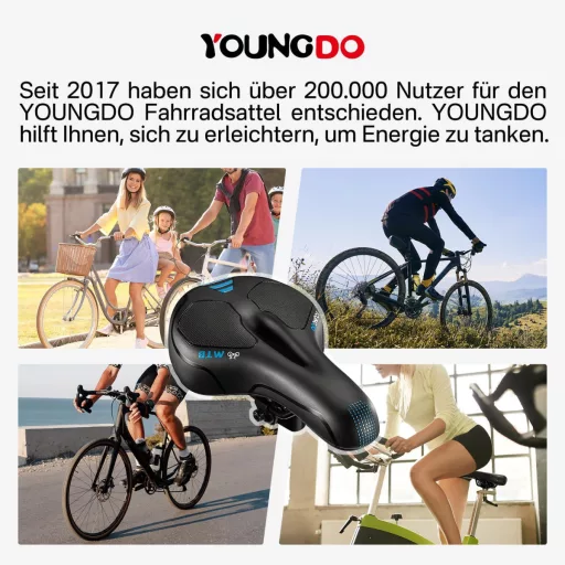 YOUNGDO Gel Sjedalo za Bicikl Ergonomsko Mekano Udobno Vodootporno